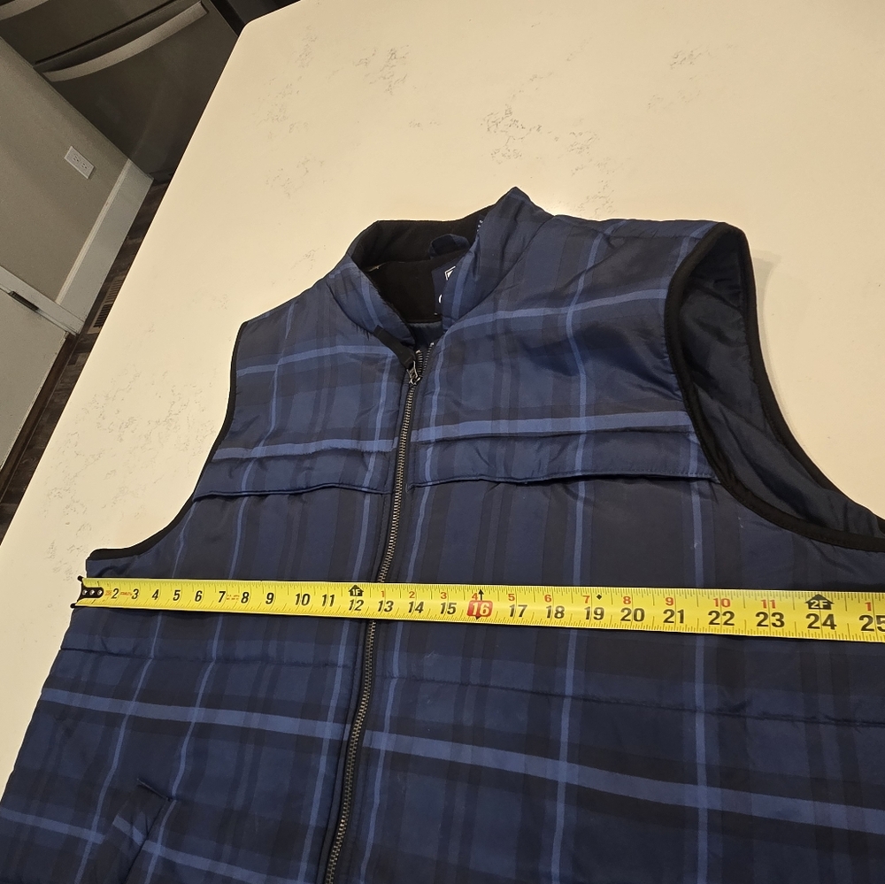 Chaps Blue Plaid Quilted Puffer Vest Jacket Mens Plus Size XXL - Picture 9 of 13